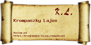 Krompaszky Lajos névjegykártya